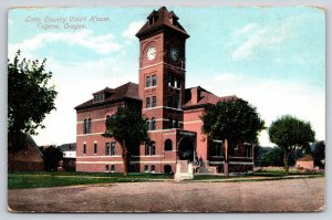 Eugene Oregon~Lane County Court House~Clock Tower~Built 1882~Razed 1959~c1910