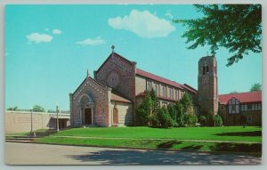 New London Wisconsin~Most Precious Blood Church~Belfry~c1950~Postcard