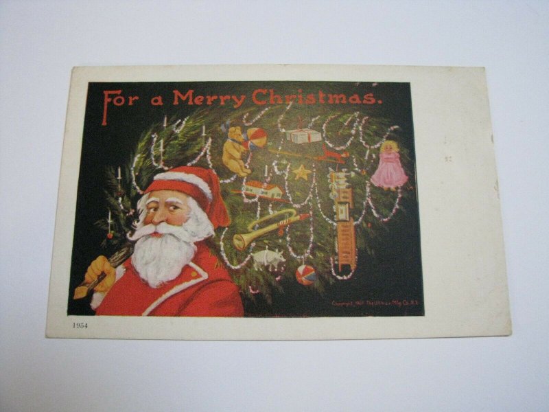 Santa Claus Antique Christmas Postcard Series Ullman Mfg Series 89 Toys Red Suit