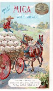 VICTORIAN TRADE CARD, MICA AXLE GREASE.