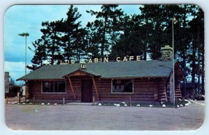 WAUSAU, Wisconsin WI ~ Roadside LOG CABIN CAFE 1956 Postcard