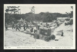 CAMP PEARY VIRGINIA VA OFFICIAL US NAVY PHOTO SEABEES ENGINES VINTAGE POSTCARD