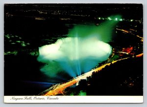 c1982 Amazing Night View of Niagara Falls Ontario 4x6 VINTAGE Postcard 0271