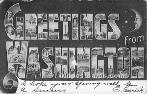 Greetings from Washington, WA, USA Large Letter 1908 
