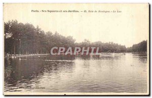 Old Postcard Paris Bois de Boulogne Lake