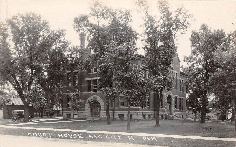 B43/ Sac City Iowa Ia Real Photo RPPC Postcard c1920 Court House