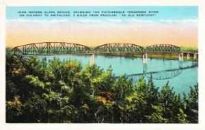 John Rogers Clark Bridge Over Tennesse River, KY Pre Linen Vintage Postcard F11