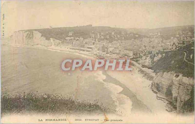 Old Postcard General view Etretat