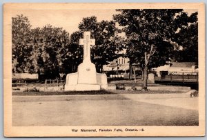 Postcard Fenelon Falls Ontario c1936 War Memorial Victoria County by PECO