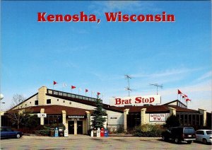 Kenosha, WI Wisconsin  BRAT SHOP RESTAURANT I-94 & Hwy 50 Roadside  4X6 Postcard