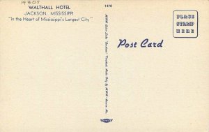 Jackson Mississippi 1930s Malthall Hotel roadside Postcard linen MWM 12938 
