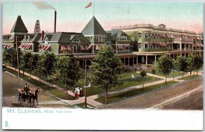 Mt. Clemens Michigan MI, Park Hotel Building, Road Street,  Vintage Postcard
