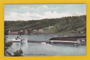 LP100  Aerial View, Pier at Renwick, Steamer, Ithaca, New 