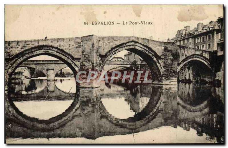 Old Postcard Espalion Bridge