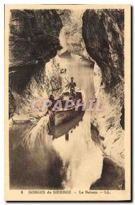 Old Postcard Gorges Sierroz The Boat