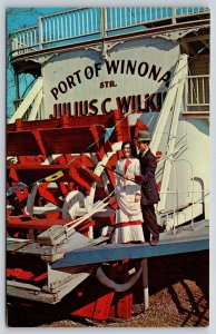Transportation~Sternwheeler Julius C Wilkie Winona MN~Vintage Postcard
