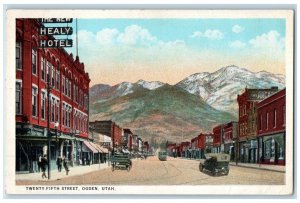 c1920's Trolley Car Twenty Fifth Street Healy Hotel Ogden Utah UT Postcard