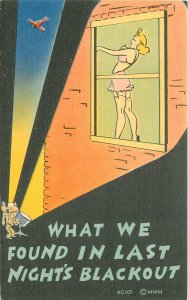 Postcard Sexy  woman Comic humor What we found in last nights Blackout 23-5049