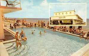 TAHITI Apartment Motel MIAMI BEACH Florida Swimming Pool c1950s Vintage Postcard