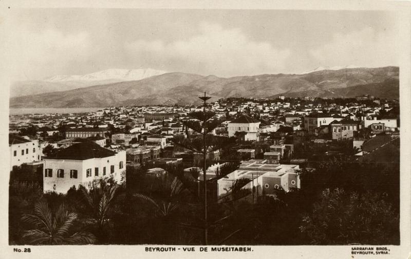 lebanon, BEIRUT BEYROUTH, View of Mousseitbeh (1920s) Sarrafian RPPC