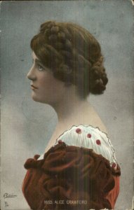 TUCK Celebrities of the Stage Actress Alice Crawford Postcard Light Glitter
