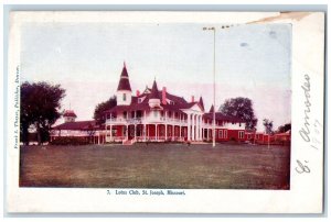 c1905 Exterior View Lotus Club Building St Joseph Missouri MO Vintage Postcard 