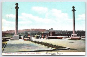 1921 Entrance Harrisburg Bridge Harrisburg Pennsylvania Landmark Posted Postcard