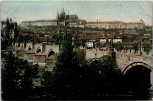 Czech Republic Prag Die Karlsbrücke Prague Vintage Postcard 09.77