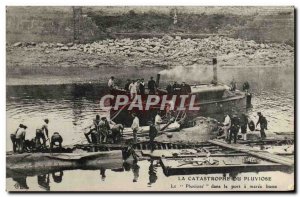 Old Postcard Boat Catastrophe of Pluviose The Plviose in the harbor at low tide