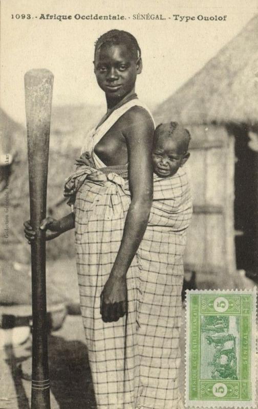 west africa, SENEGAL, Native Girl Child Ouolof Wolof Tribe (1920s) Fortier 1093