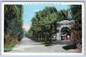 1926 SAVANNAH GEORGIA*GA*D. A. R. ARCH*COLONIAL PARK*ANTIQUE KROPP POSTCARD