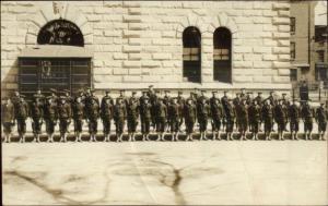 Rockland ME Navy Sailors in front of Post Office Real Photo Postcard c1910