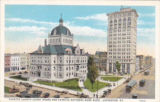 Kentucky Lexington Faytette Count Court House and Fayette National Bank Build...