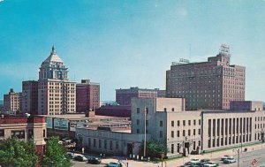 Skyline of Downtown Peoria IL, Illinois - pm 1959