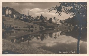 Moritz Dorf High Alpine Resort Town ENGADINE Switzerland Vintage Postcard 1925