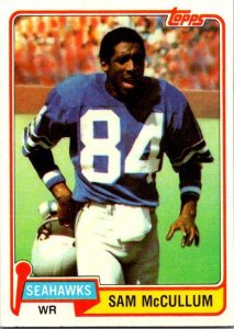 1981 Topps Football Card Sam McCullum Seattle Seahawks sk60471