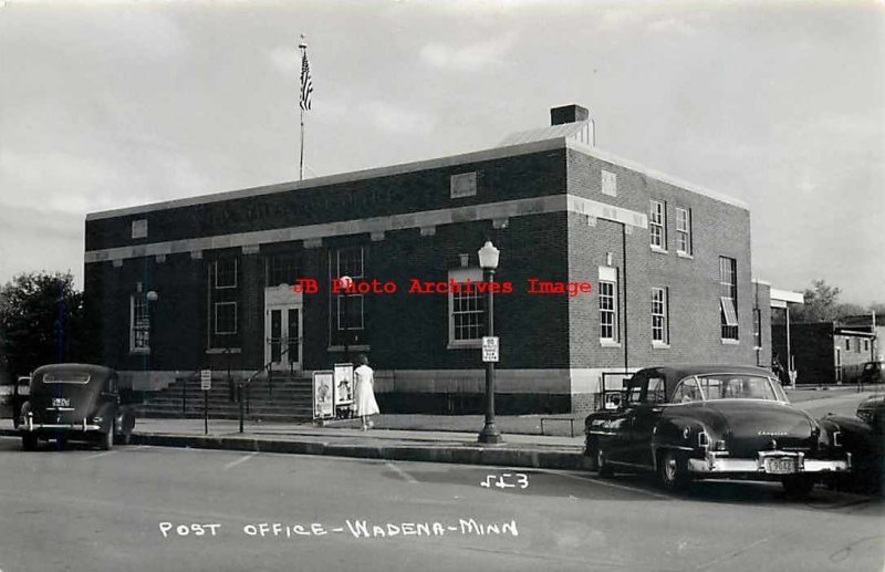 MN, Wadena, Minnesota, RPPC, Post Office Building, 50s Cars,Pearson Photo No 553