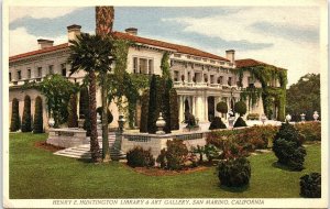 1920s SAN MARINO CALIFORNIA HENRY E HUNTINGTON LIBRARY GALLERY POSTCARD 42-168