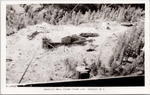 Hedley BC Mascot Mill from Tram Line Gold Mine Mining RPPC Postcard H61 *as is