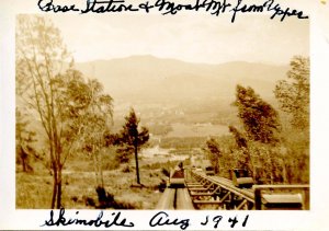 NH - North Conway. Mt Cranmore Skimobile, 1941. Base Station from Upper Tram