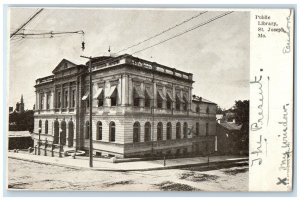 1906 Roadside View Public Library Building St Joseph Missouri Vintage Postcard