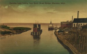 PC CPA US, MICH, MANISTEE, SMITH STREET BRIDGE, VINTAGE POSTCARD (b15649)