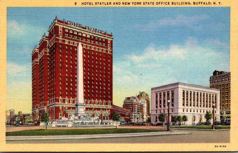 New York Buffalo Hotel Statler and New York State Office Building Curteich