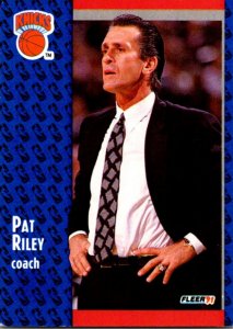 1991 Fleer Basketball Card Pat Riley Coach New York Knicks sun0637