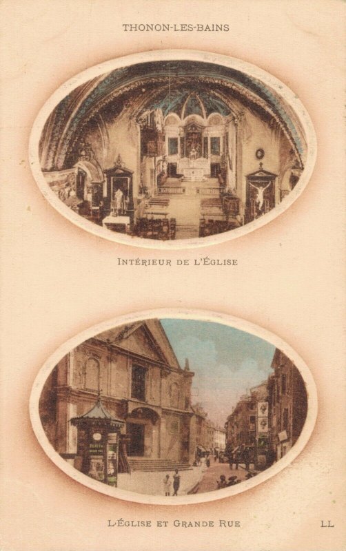 France Thonon Les Bains, Intérieur de L'Eglise, L'Eglise et Grande Rue 03.31