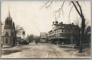 WEST UPTON MA STREET SCENE ANTIQUE REAL PHOTO POSTCARD RPPC