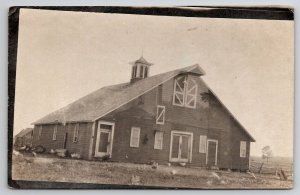 RPPC Pretty 1900s Barn Chickens Large Cupola Farm Life Real Photo Postcard J24