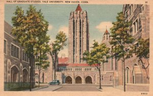New Haven CT-Connecticut, Hall Of Graduate Yale University Vintage Postcard 1947