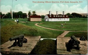 Postcard NS Annapolis View Showing Officers Quarters Fort Anne Cannons ~1910 K29
