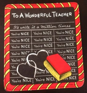 Vintage Teacher Appreciation Card 1930s - 1950s New Never User! VGC